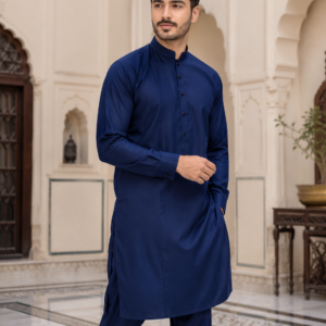 Navy blue kurta pajama for men