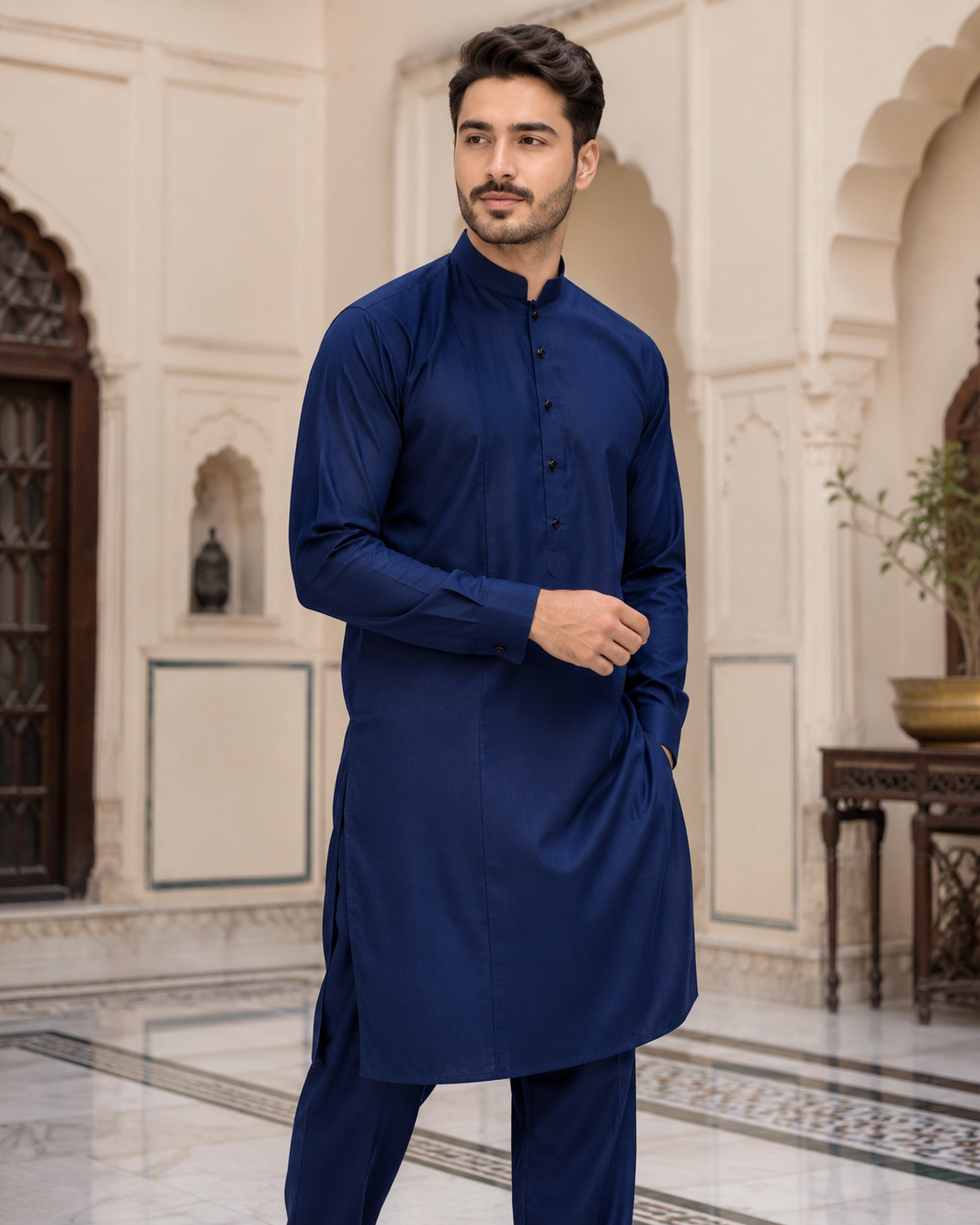 Navy Blue Men Kurta Pajama Navy blue kurta pajama for men